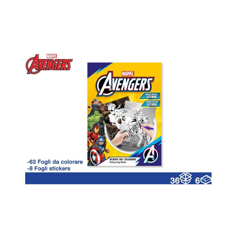 ALBUM AVENGERS 32 PG + 8 DI STICKERS